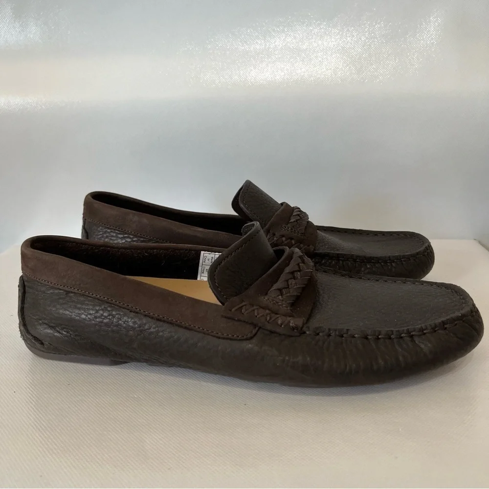 Ugg Henrick Brown Leather Slip On Loafers 110680